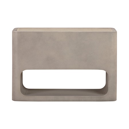 Armen Living Sunstone Indoor or Outdoor Planter in White Concrete LCSEPLAQWH